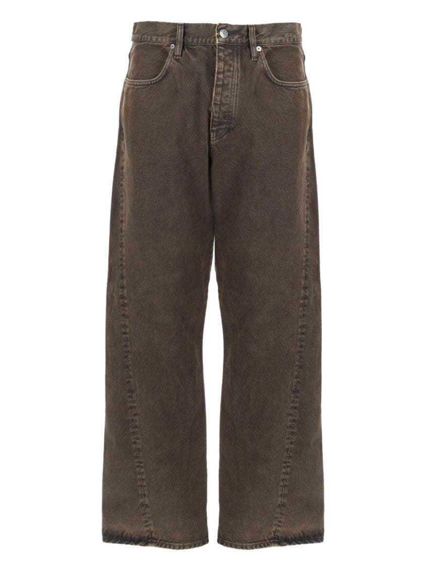 Sunflower Twist Cotton Cropped Wide-Leg Pants