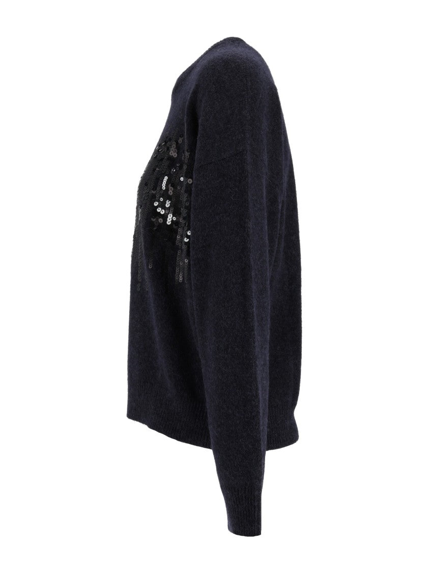 Peserico Sequin Relaxed-Fit Knit Sweater