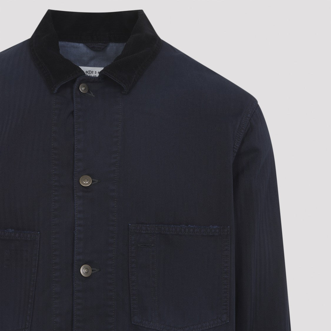 Maison Margiela Stone Washed Navy Blue Cotton Sportsjacket