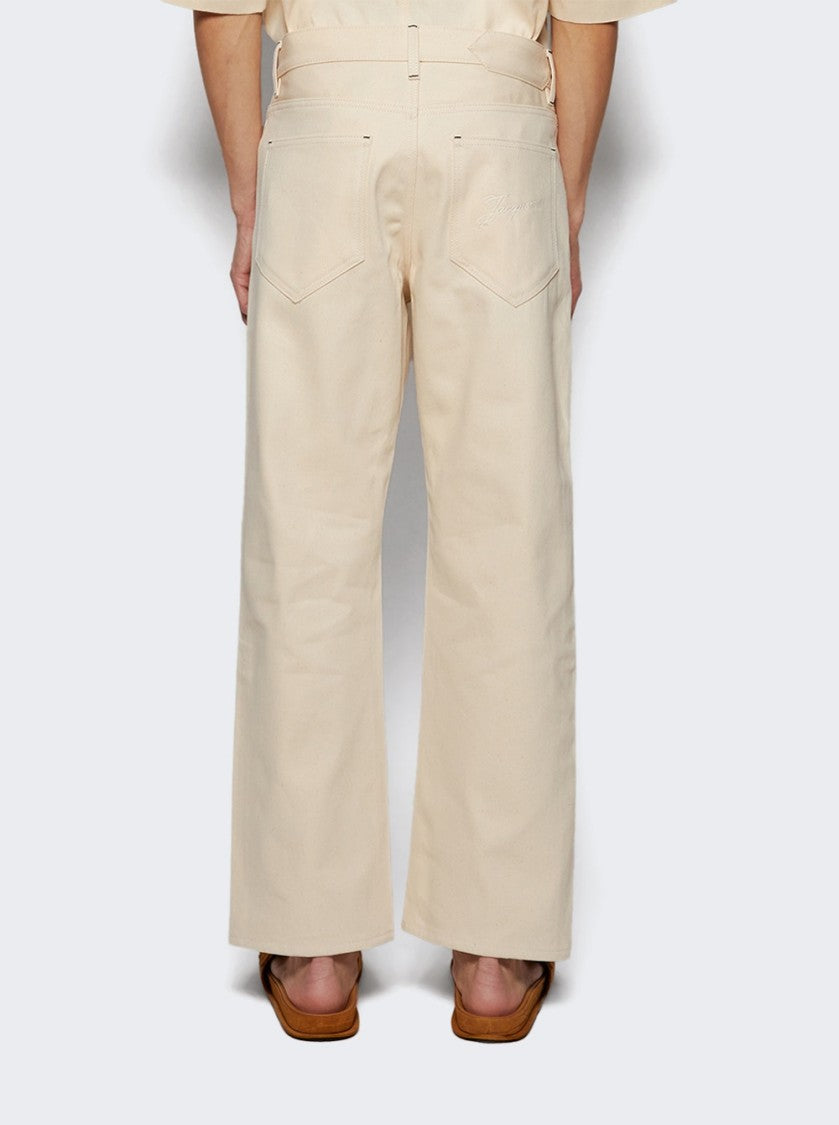 Jacquemus Le De-Nîmes Venice Jeans Off White