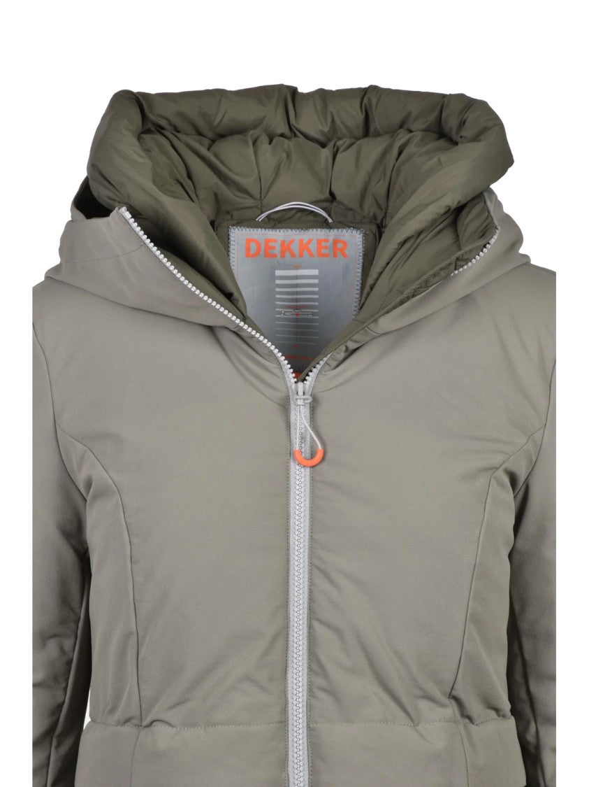 Dekker Sage Green Hooded Padded Polyamide-Blend Down Jacket