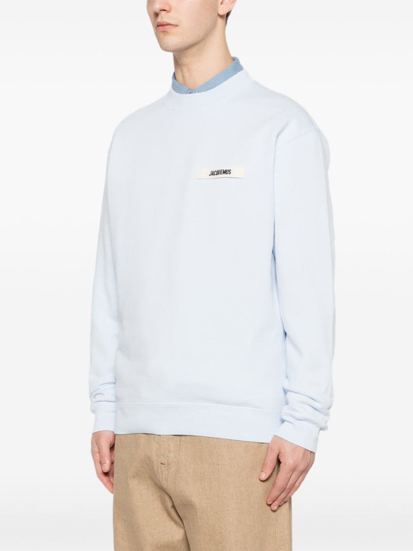 Jacquemus Clear Blue Logo Patch Cotton Sweatshirt