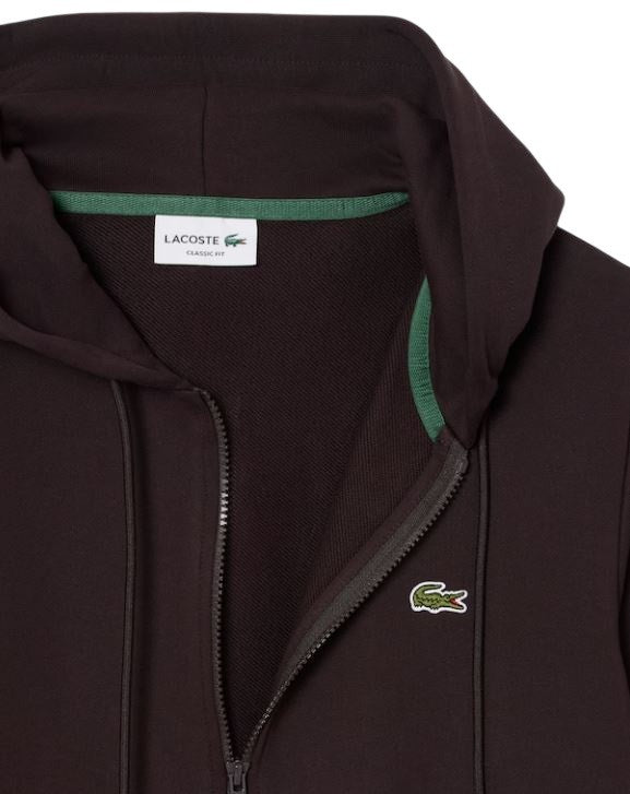 Lacoste Classic Zip-Up Hoodie With Jersey-Lined Hood