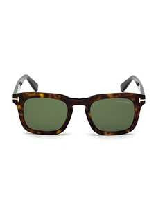 Tom Ford Tortoiseshell Square Frame Sunglasses With Green Lenses