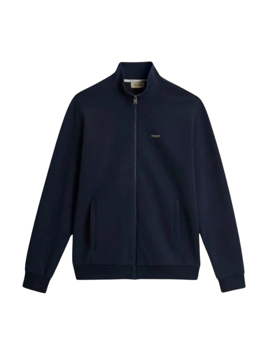 Woolrich Melton Blue Interlock Crewneck Cotton-Blend Sweatshirt