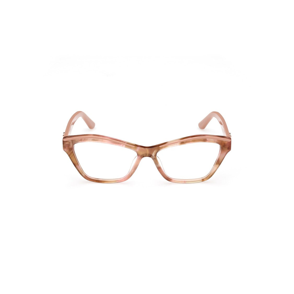 Guess By Marciano Gm0396 55074 Translucent Cat-Eye Eyeglasses With Geometric Frame