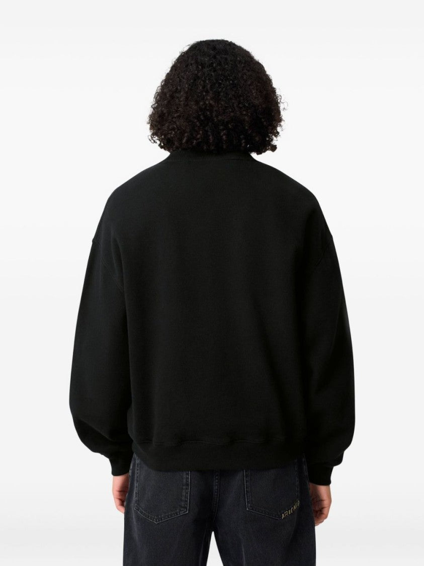 Axel Arigato Embroidered Logo Black Sweatshirt With Drop Shoulder Design