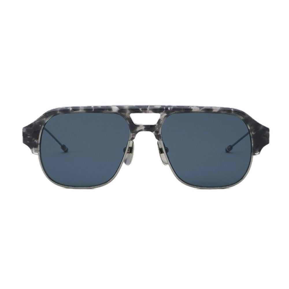 Thom Browne Squared Aviator Sunglasses In Grey Havana Acetate Ues954a - G0003