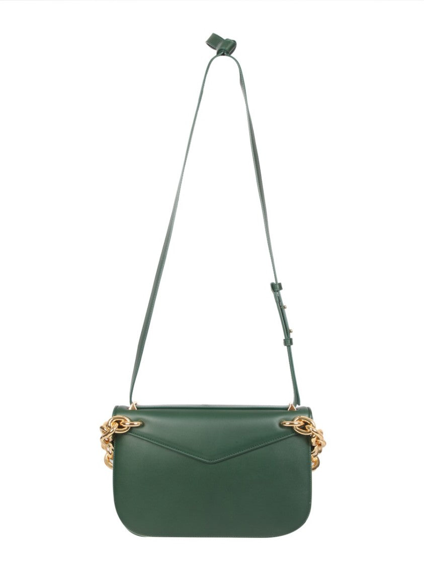 Bottega Veneta Structured Brown Leather Shoulder Bag With Adjustable Strap