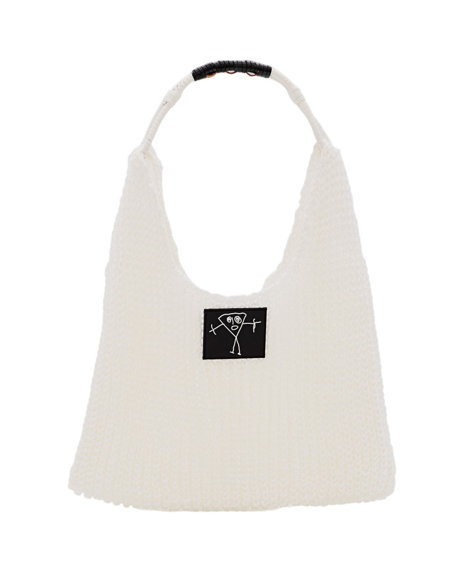 Plan C Mesh Tote Bag With Braided Handles And Unique Design