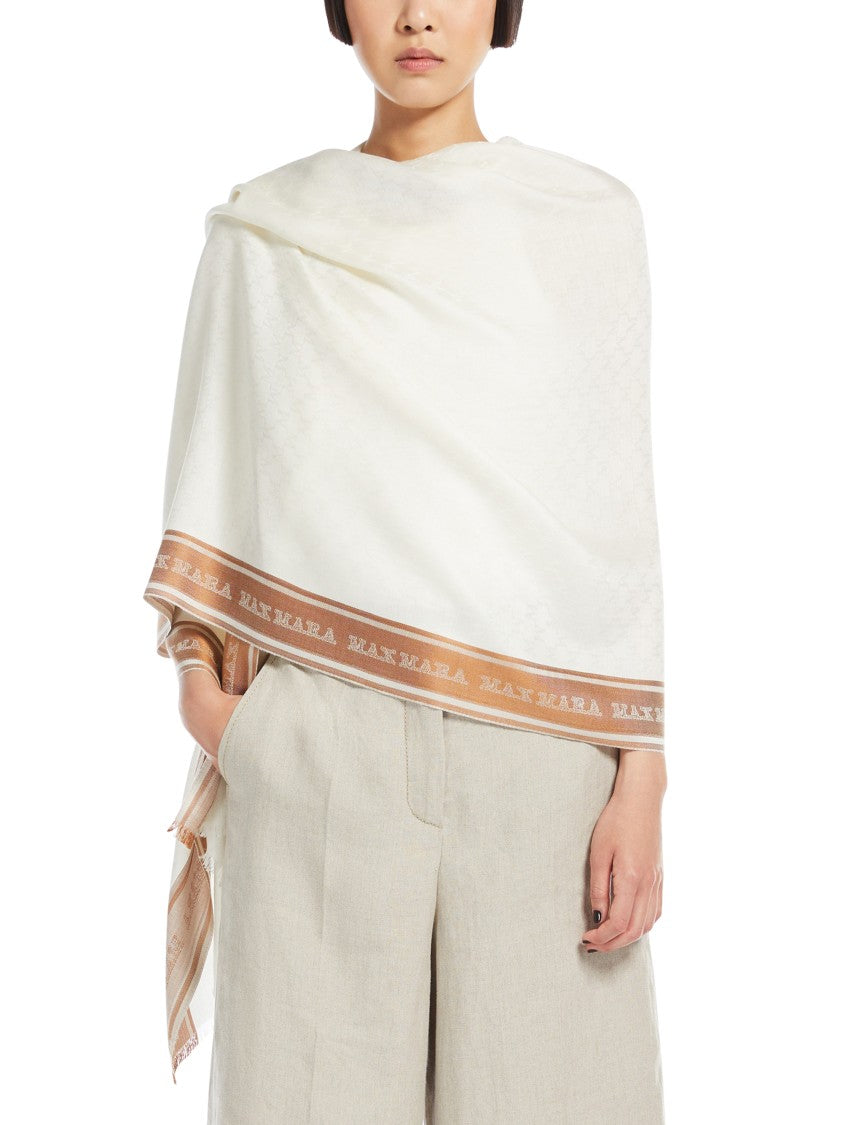 Max Mara Bicolor Brown Scarf With Contrasting Trim