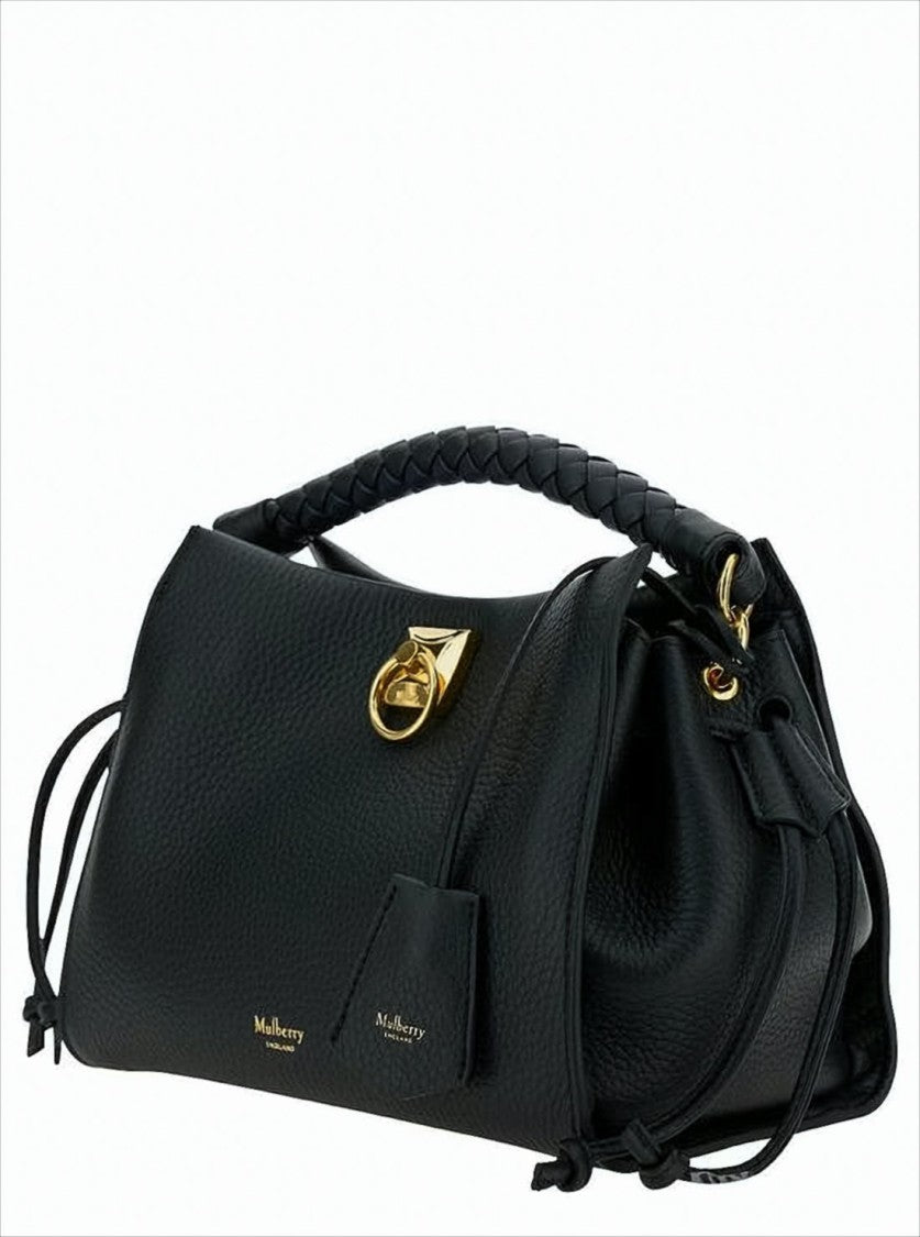 Mulberry Structured Black Pebbled Leather Tote Bag