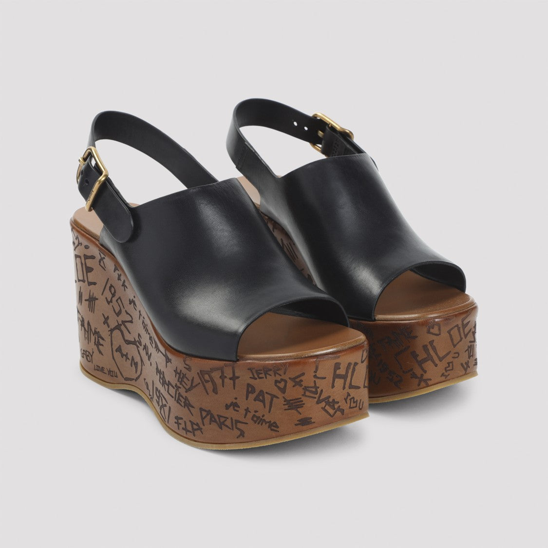 Chloé Platform Wedge Slippers