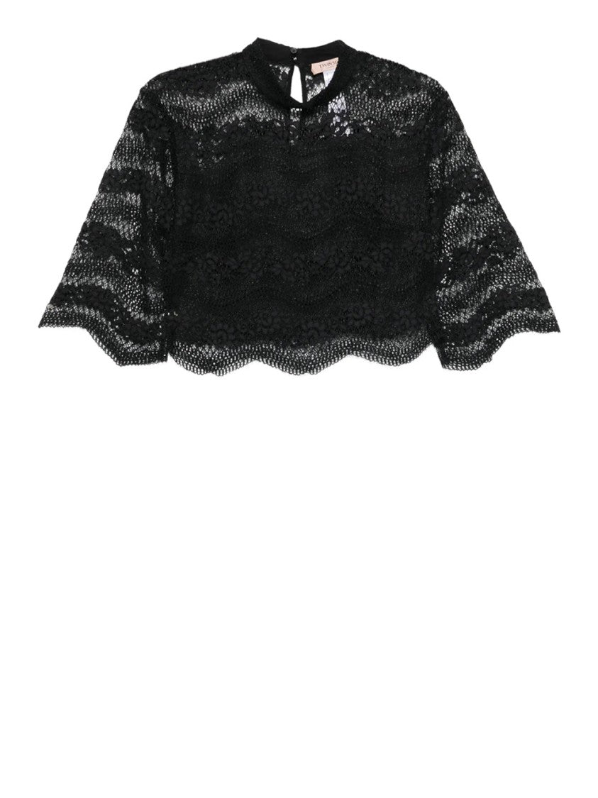 Twin-Set Macramé Blouse With 3/4 Sleeves
