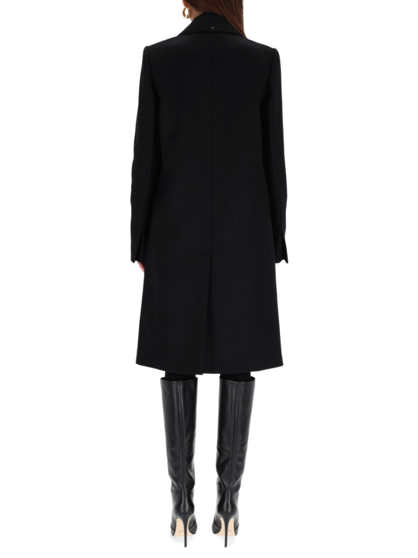 Sportmax Ala Tailored Wide Lapel Virgin Wool Coat
