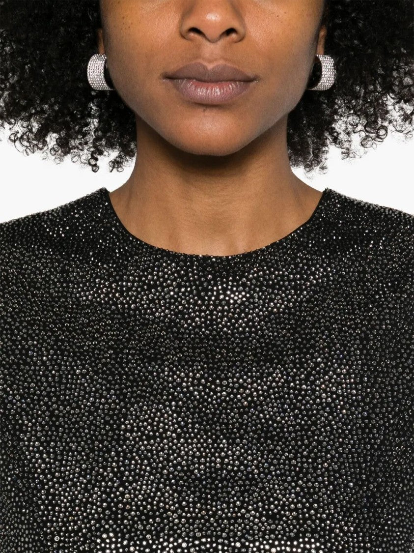 Giuseppe Di Morabito Textured Black Viscose T-Shirt