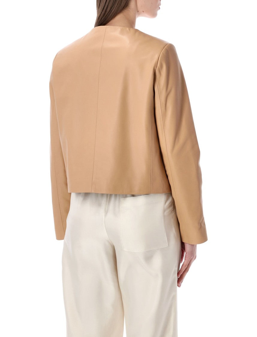 Loulou Studio Raho Smooth Leather Cropped Jacket