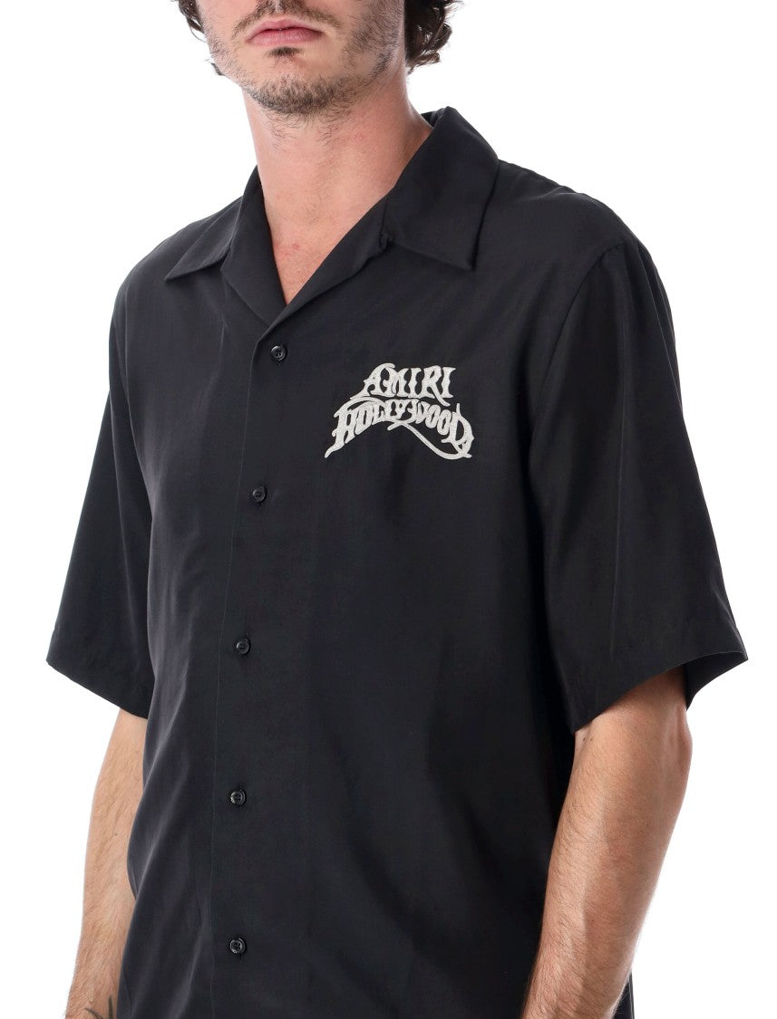 Amiri Hollywood Embroidered Logo Short-Sleeve Camp Shirt