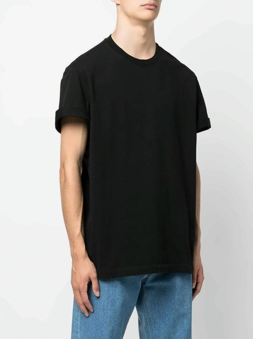 Golden Goose Short-Sleeve Black Cotton T-Shirt With Crew Neckline