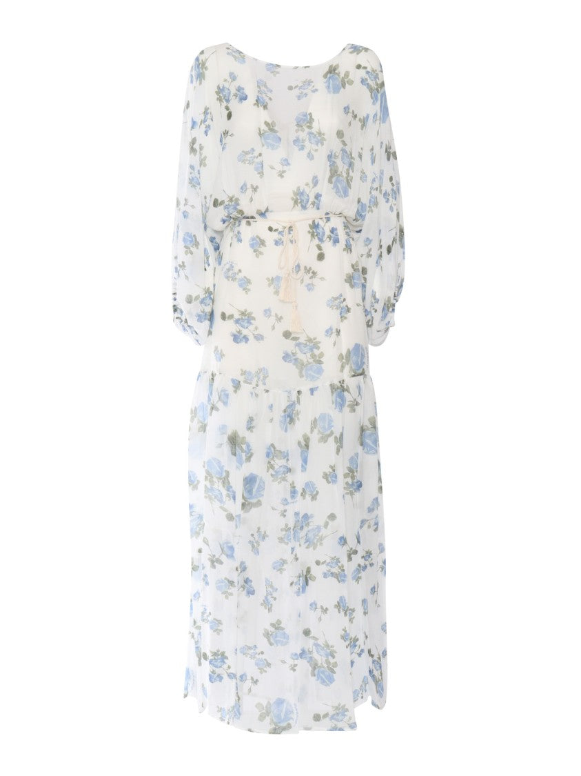 Ermanno Scervino Floral-Printed Maxi Dress With Long Sleeves