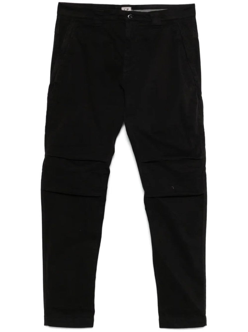 C.P. Company Streamlined Black Trousers With Fitted Silhouette