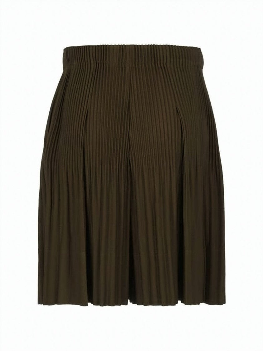 Homme Plissé Issey Miyake Pleated Brown Shorts With Relaxed Silhouette And Textured Finish