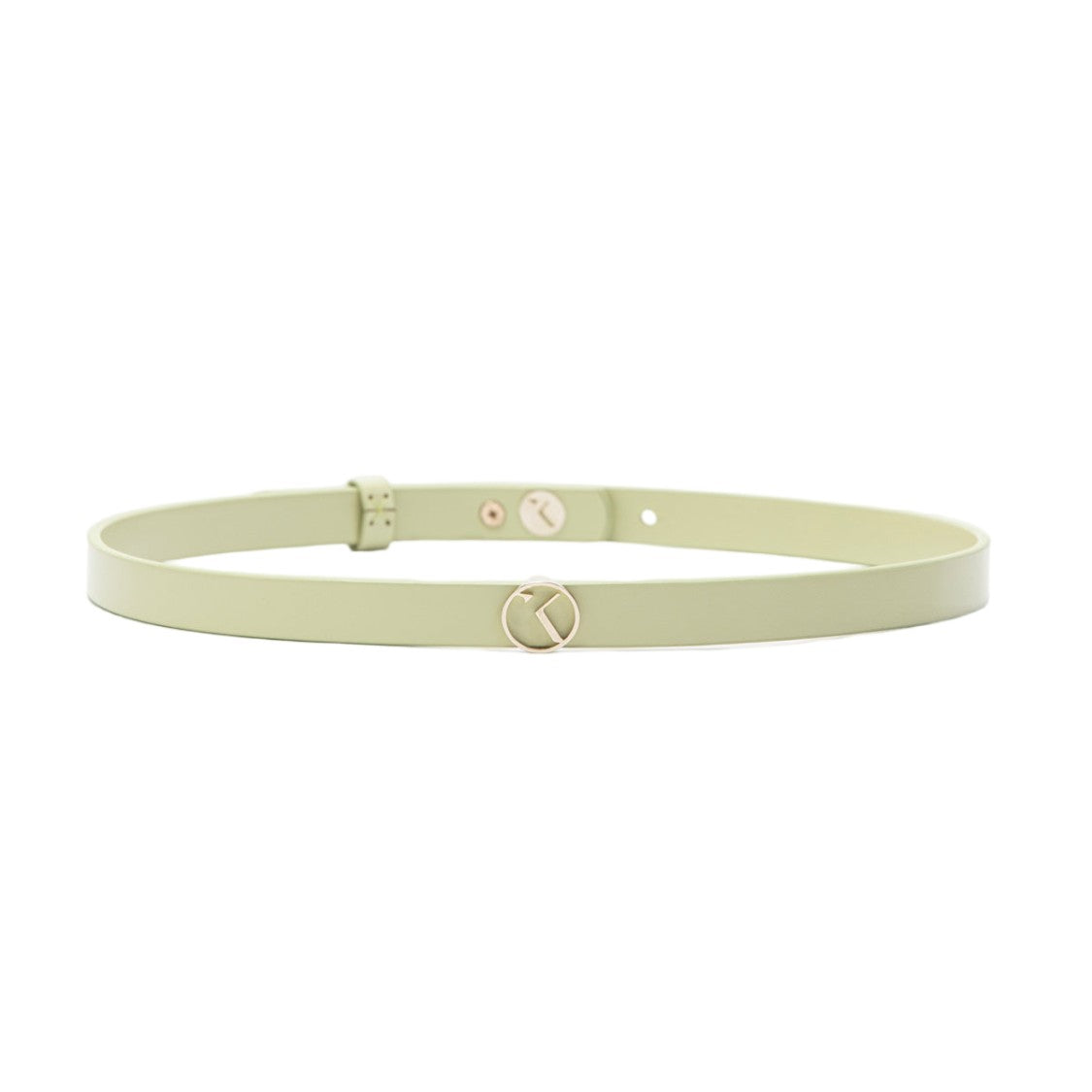 Saiid Kobeisy Minimalist Leather Belt With Circular Gold Buckle