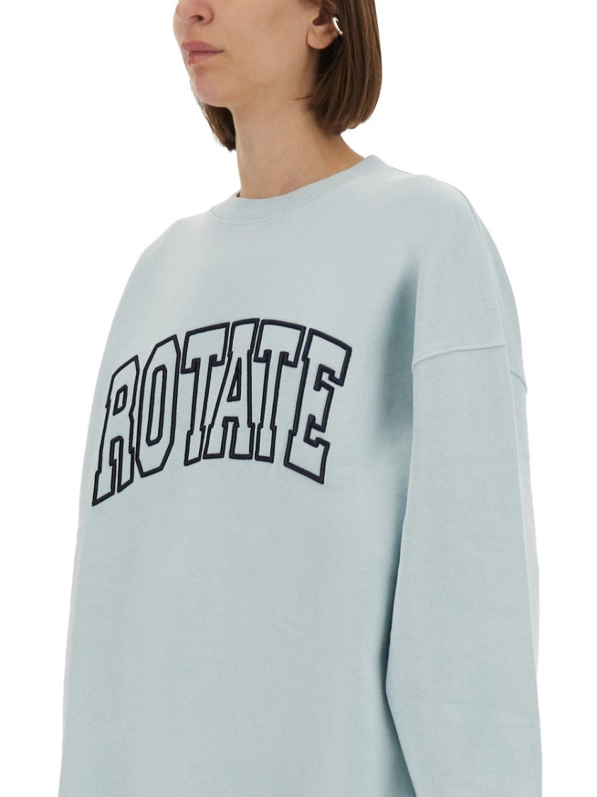 Rotate Birger Christensen Oversized Organic Cotton Sweatshirt With Bold Logo