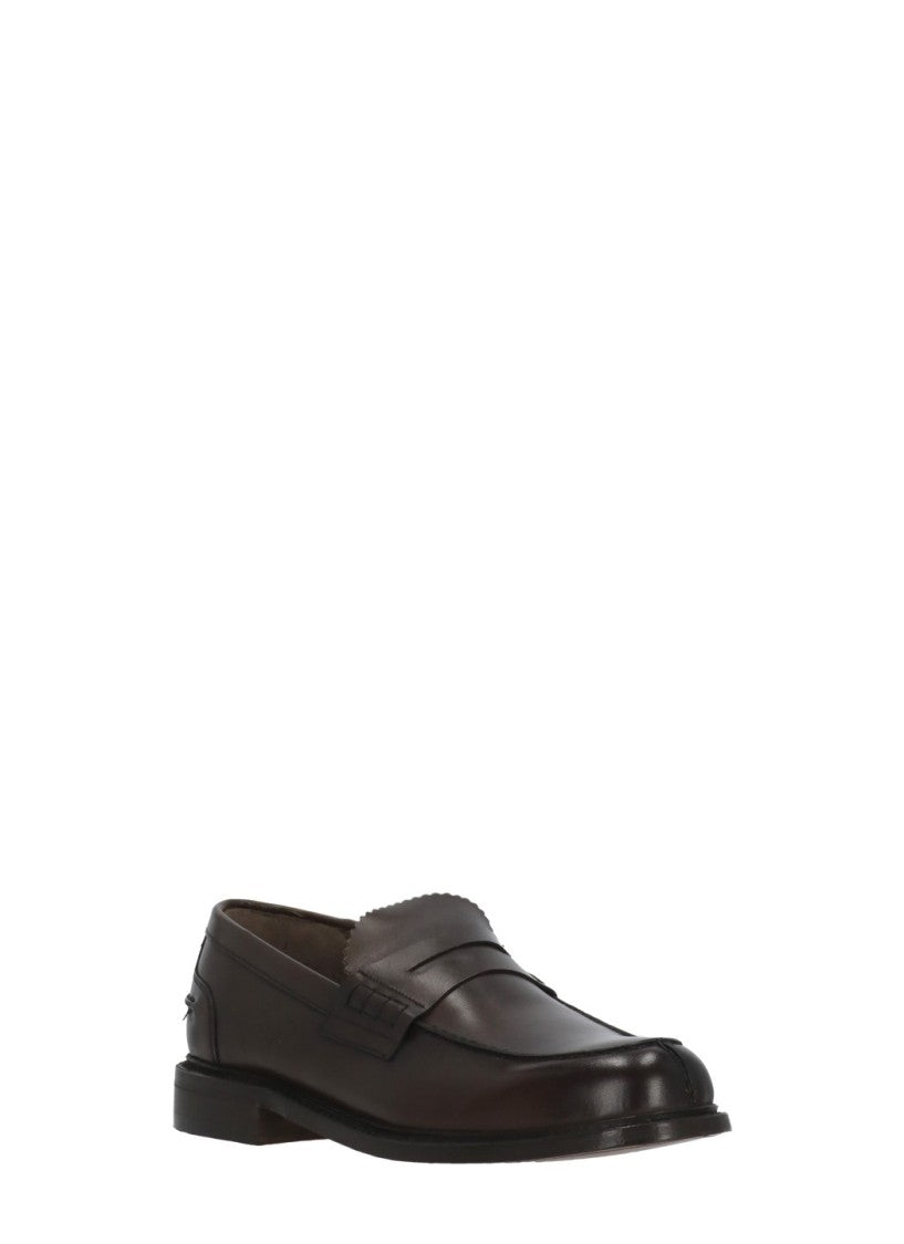 Berwick 1707 Brown Pebbled Leather Mask Loafers