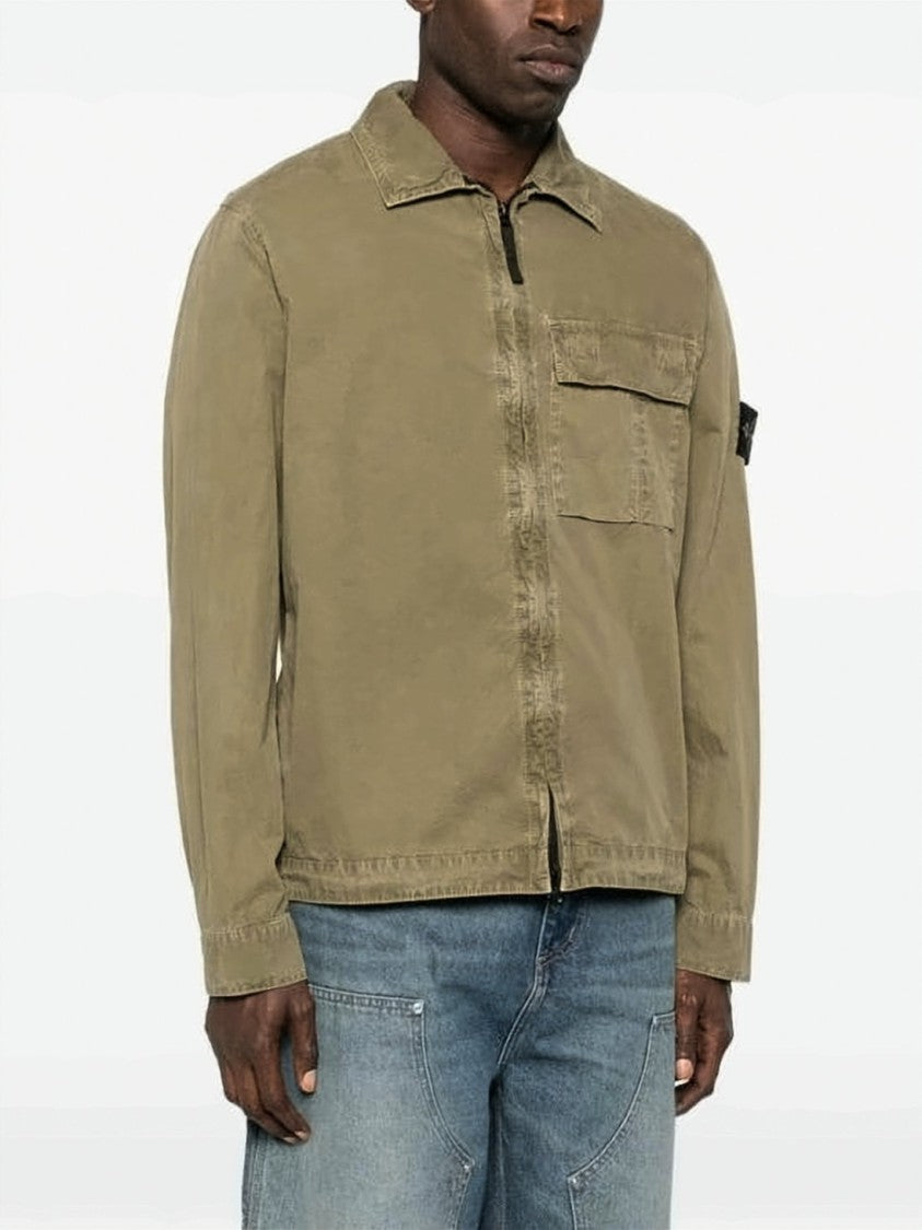 Stone Island Brown Jacket With Flap Pocket