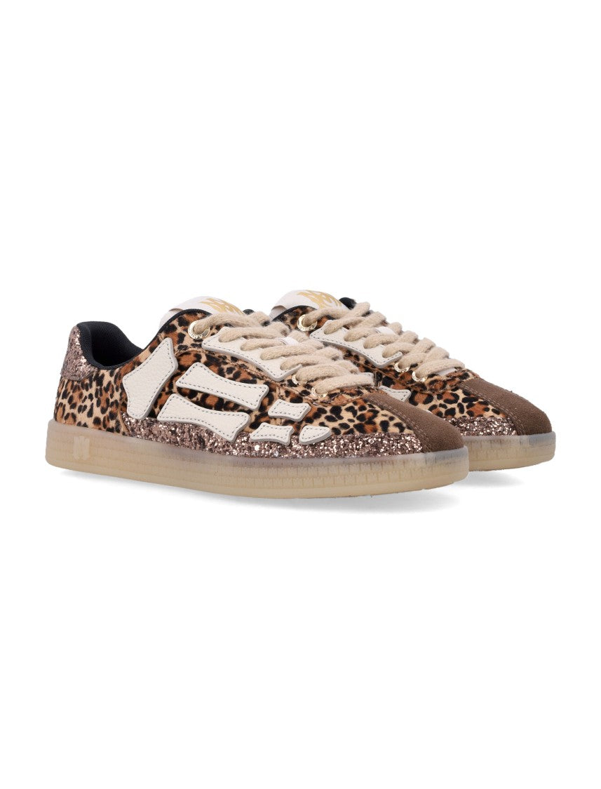 Amiri Pacific Bones Leopard Print Glitter Sneakers