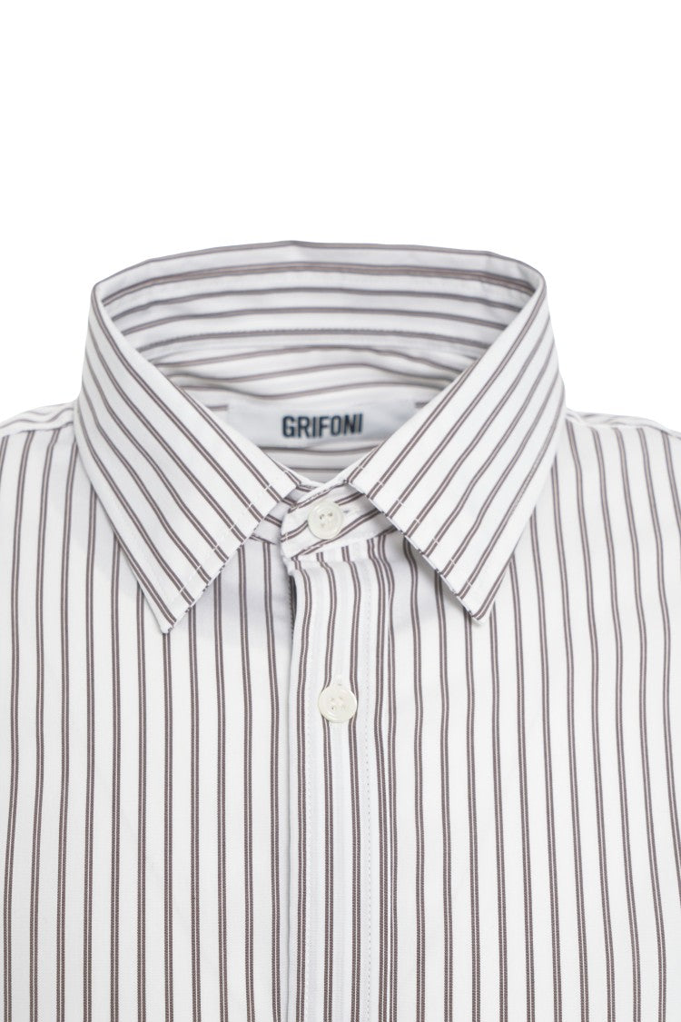 Grifoni Tailored Stripe Shirt With Kent Collar