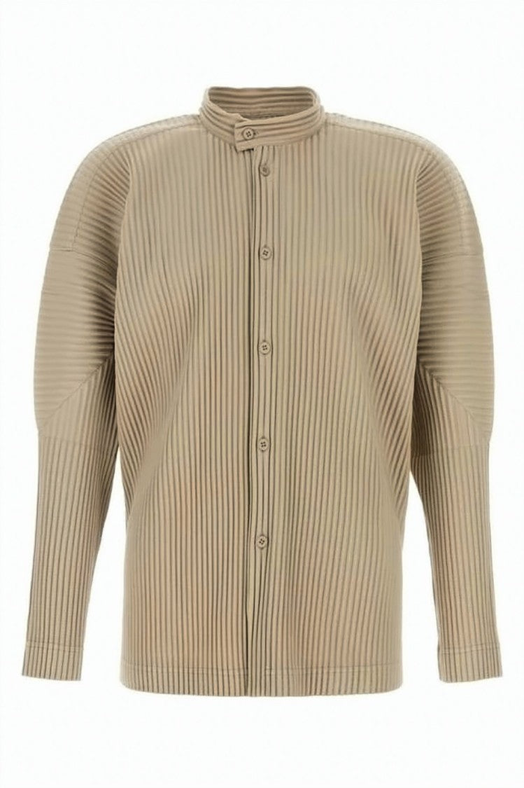 Homme Plissé Issey Miyake Pleated Long-Sleeve Shirt With Sculptural Silhouette