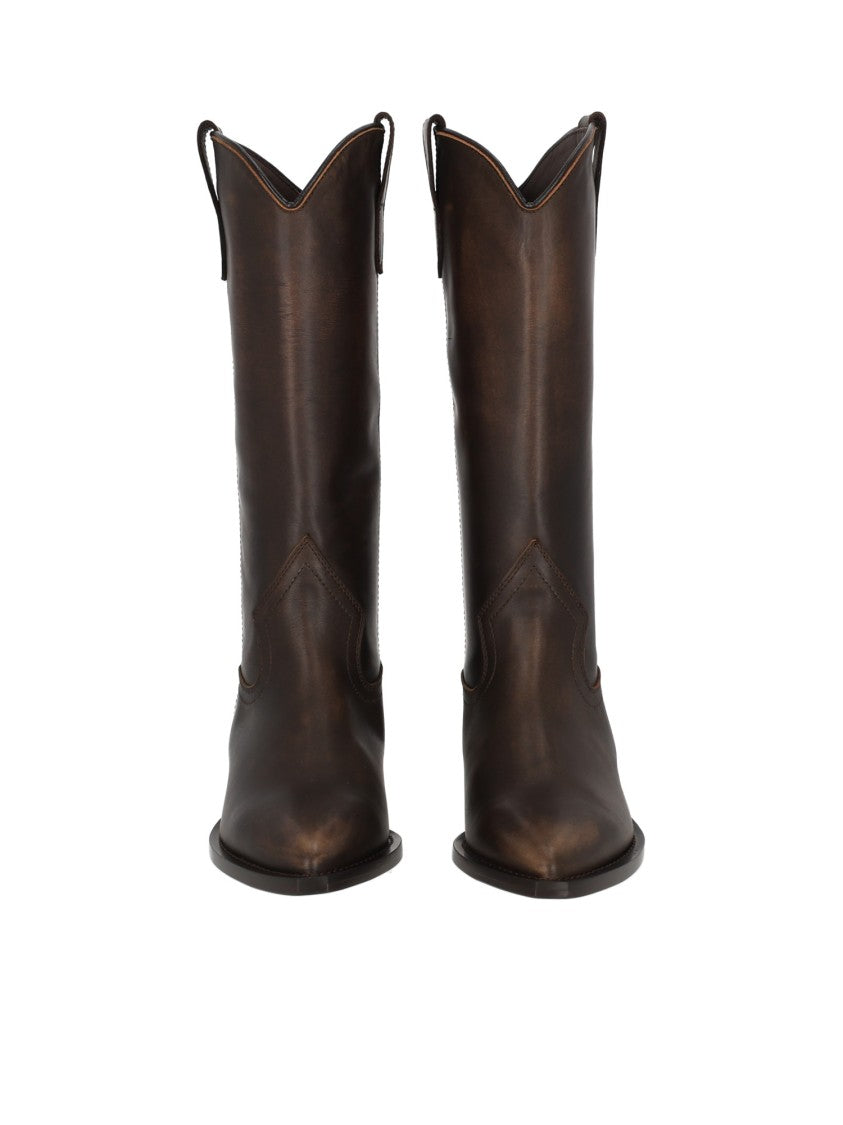 Via Roma 15 Minimalist Leather Western Boots