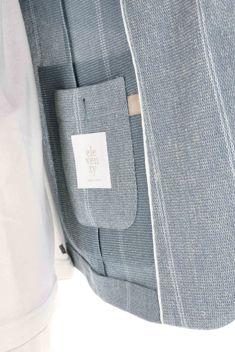 Eleventy Comfort Linen-Cotton Checked Jacket