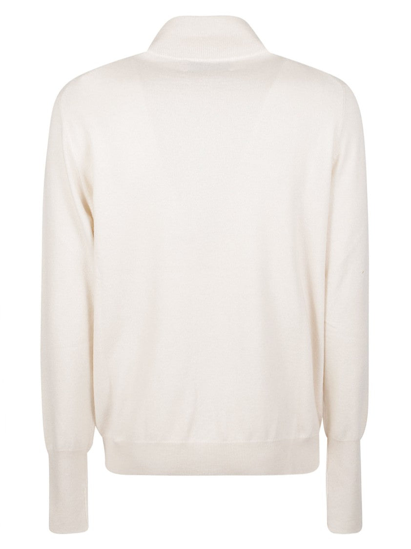 Ballantyne Plain Full Zip High-Collar Cashmere Cardigan