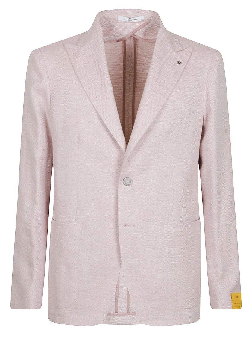 Tagliatore Pastel Linen-Cotton Notch-Lapel Blazer
