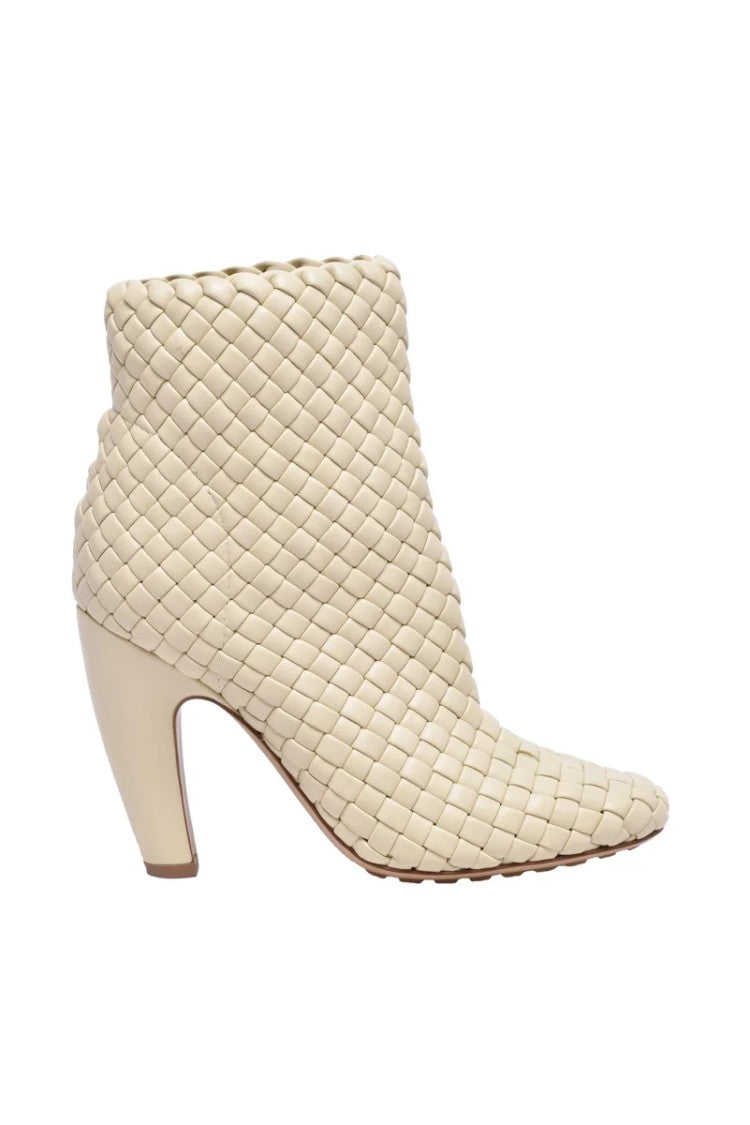 Bottega Veneta Intrecciato Ankle Boot - White