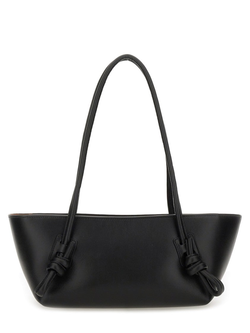 Hereu Fleca Elongated Rectangular Knot Leather Shoulder Bag
