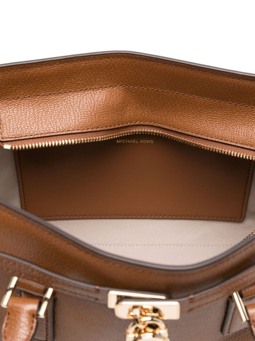 Michael Kors Structured Brown Leather Shopper Tote