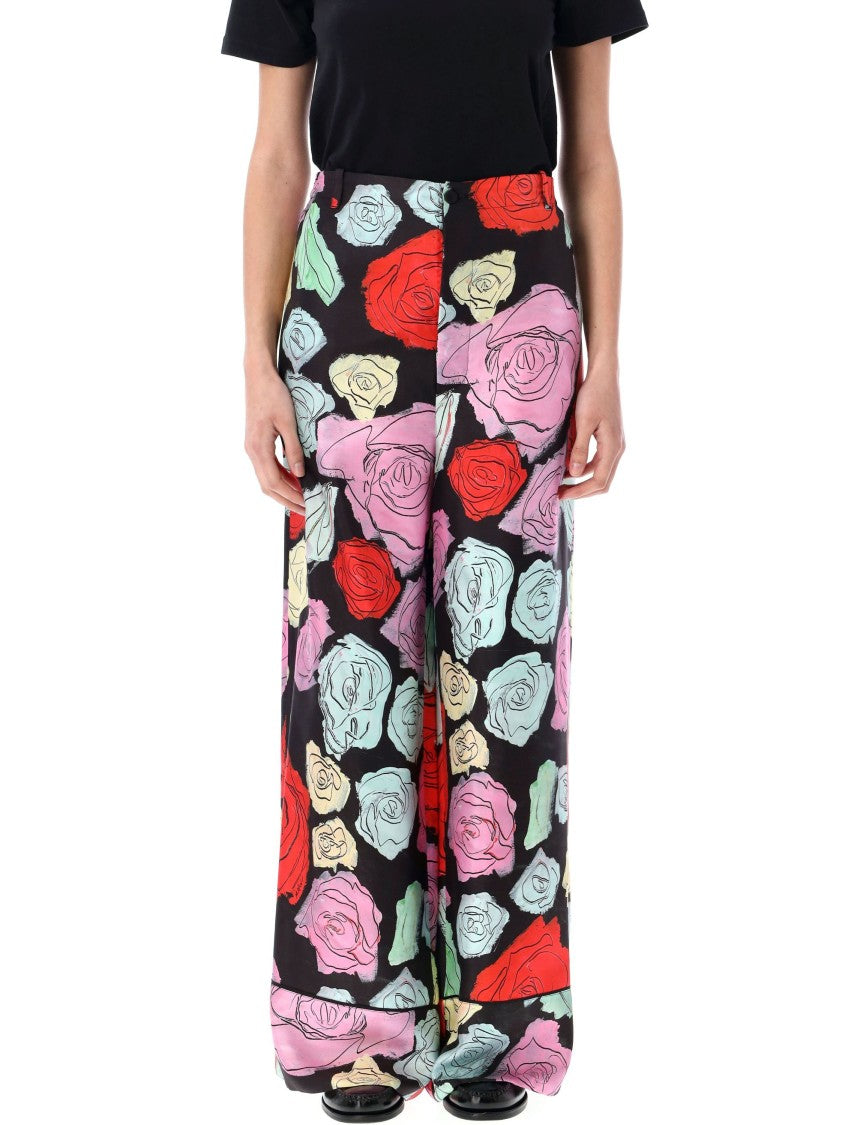 Marni Pijama Pant Silk Twill Roses
