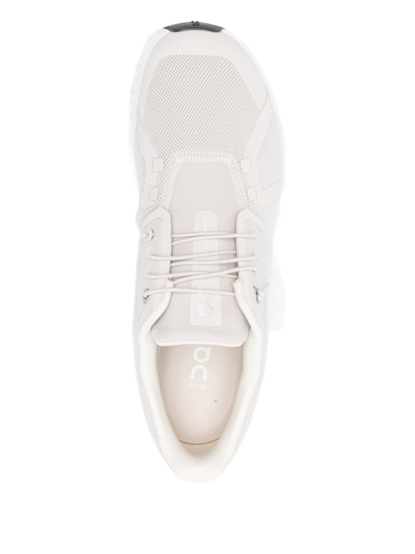 On Breathable White Sneakers With Cushioned Rubber Sole