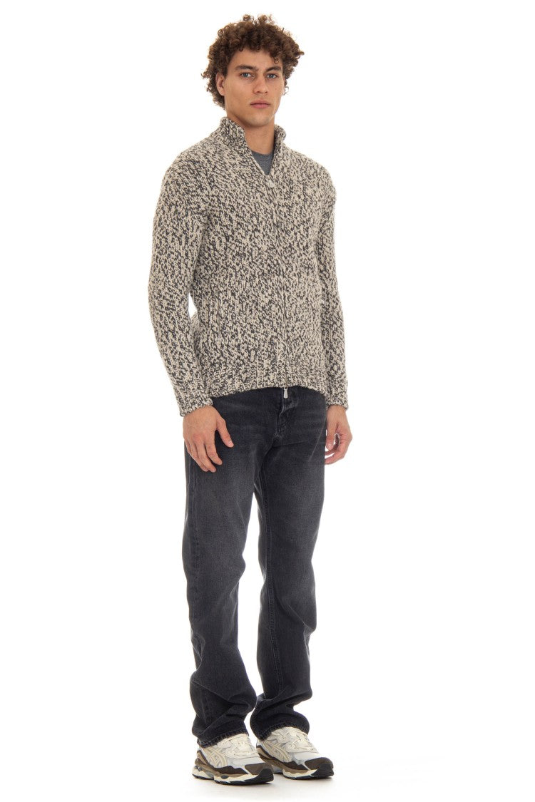 Eleventy Cashmere Moulinè Full-Zip Sweater