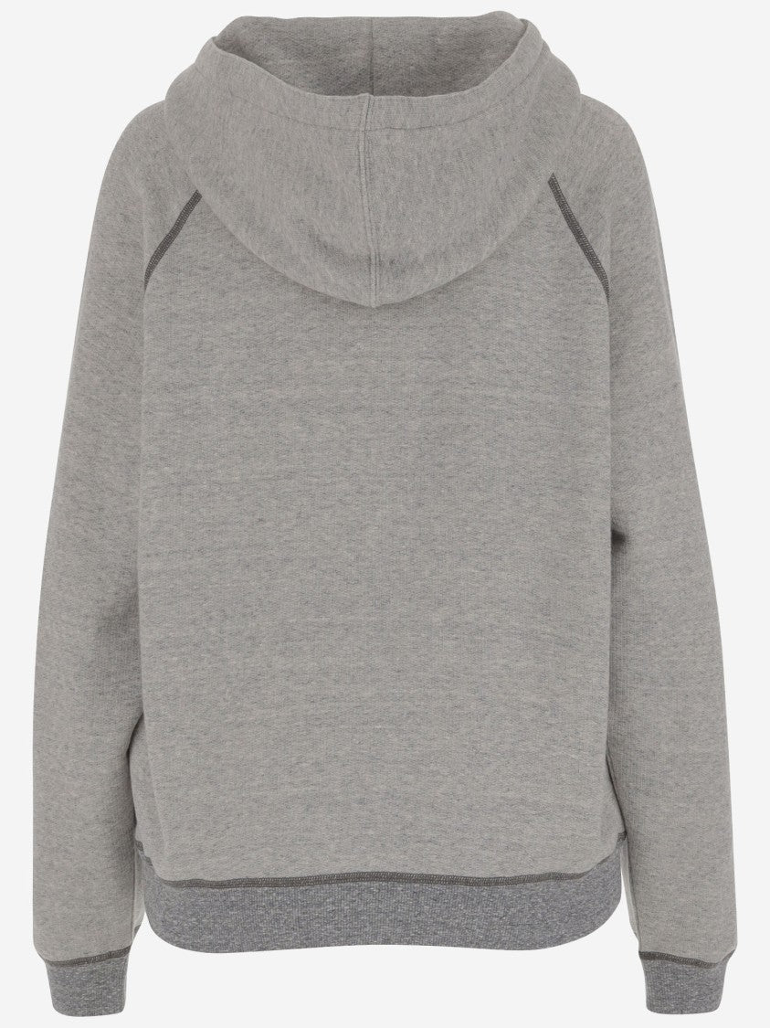 Chloé Cotton Blend Sweatshirt With Drawstring Hood And Logo