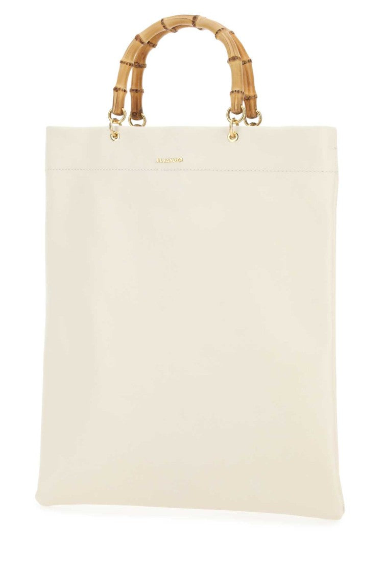 Jil Sander Ivory Leather Medium Shopping Bag