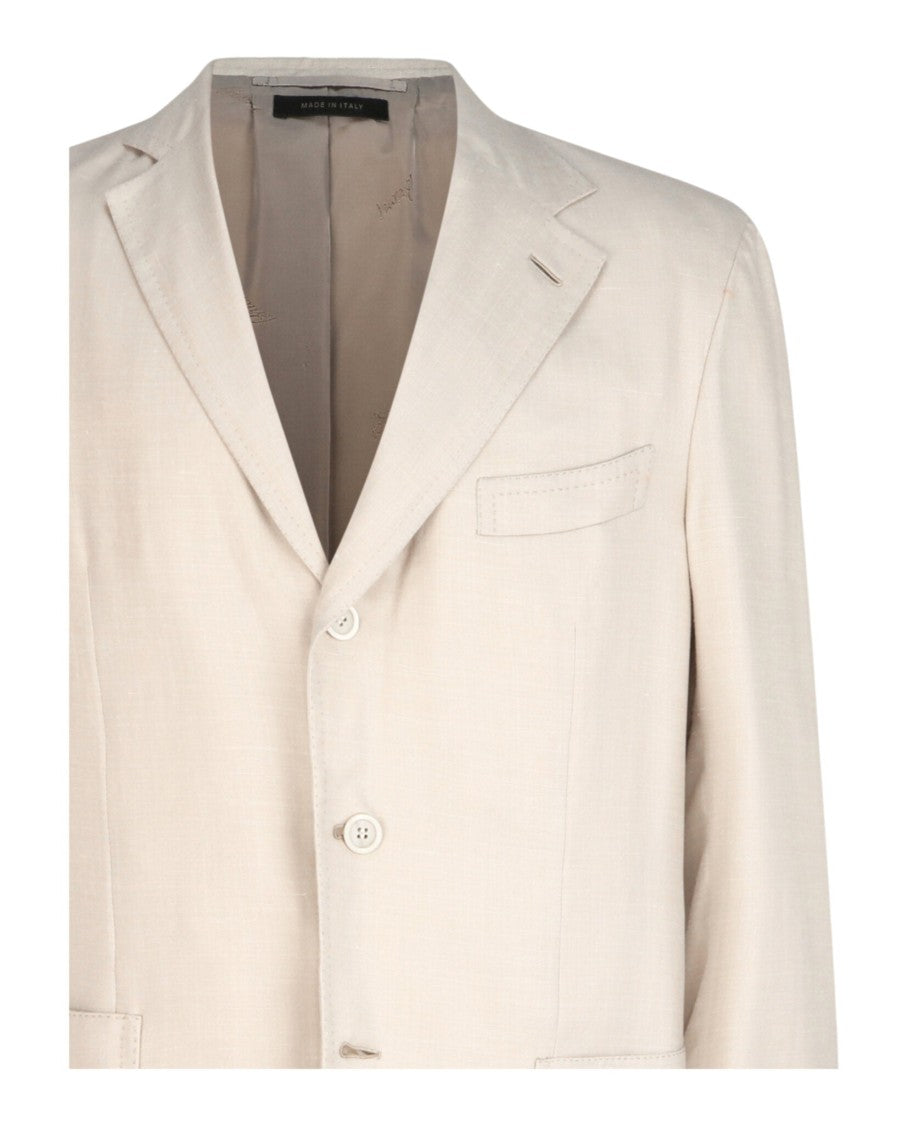 Brioni Single-Breasted Blazer With Notched Lapels And Front Button Closure