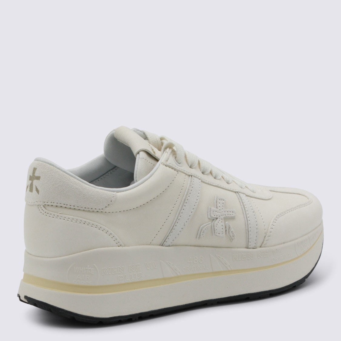 Premiata Smooth Leather Sneakers With Tonal Stitching
