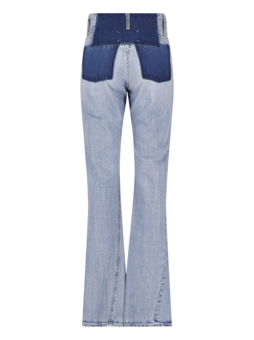 Maison Margiela High-Waisted Straight-Leg Jeans With Contrast Details