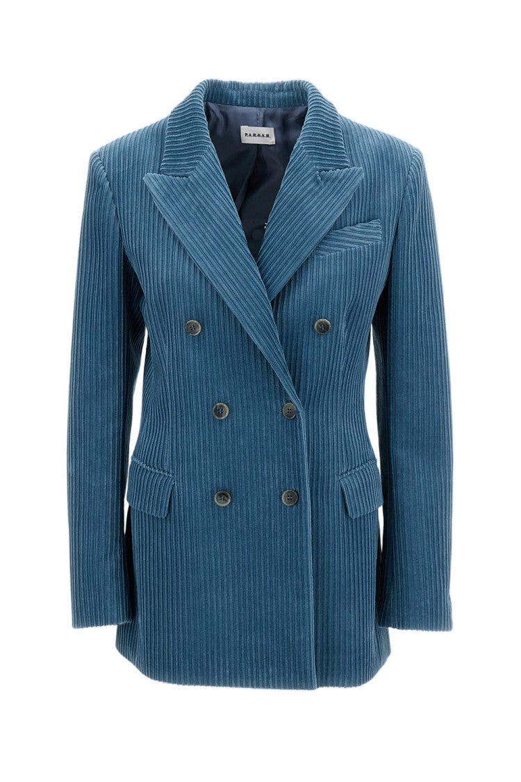 Parosh Clear Blue Jacket With Silhouette