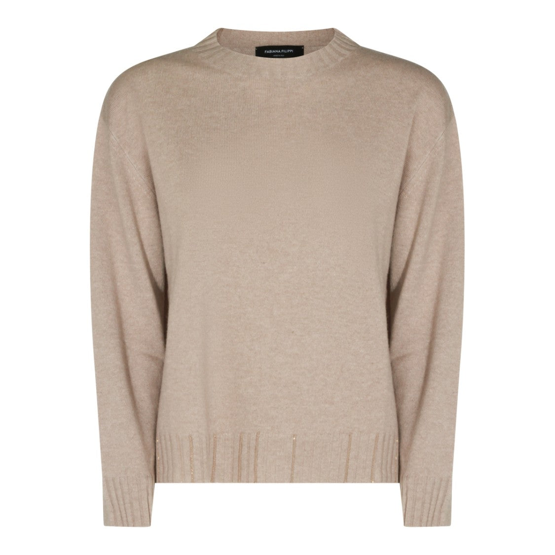Fabiana Filippi Classic Crew Neck Sweater With Ribbed Detailing